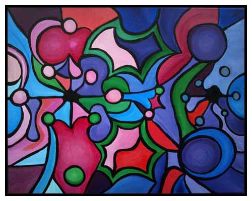 Colorful Heart 4' Original Painting